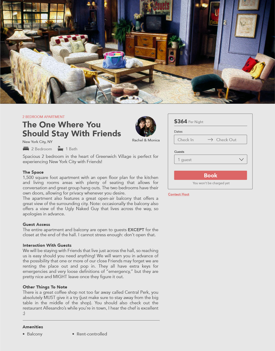 Fictional Airbnb Listings Price Out The Cost To Rent Tv Character Homes