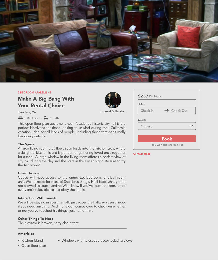 Fictional Airbnb Listings Price Out The Cost To Rent Tv Character Homes