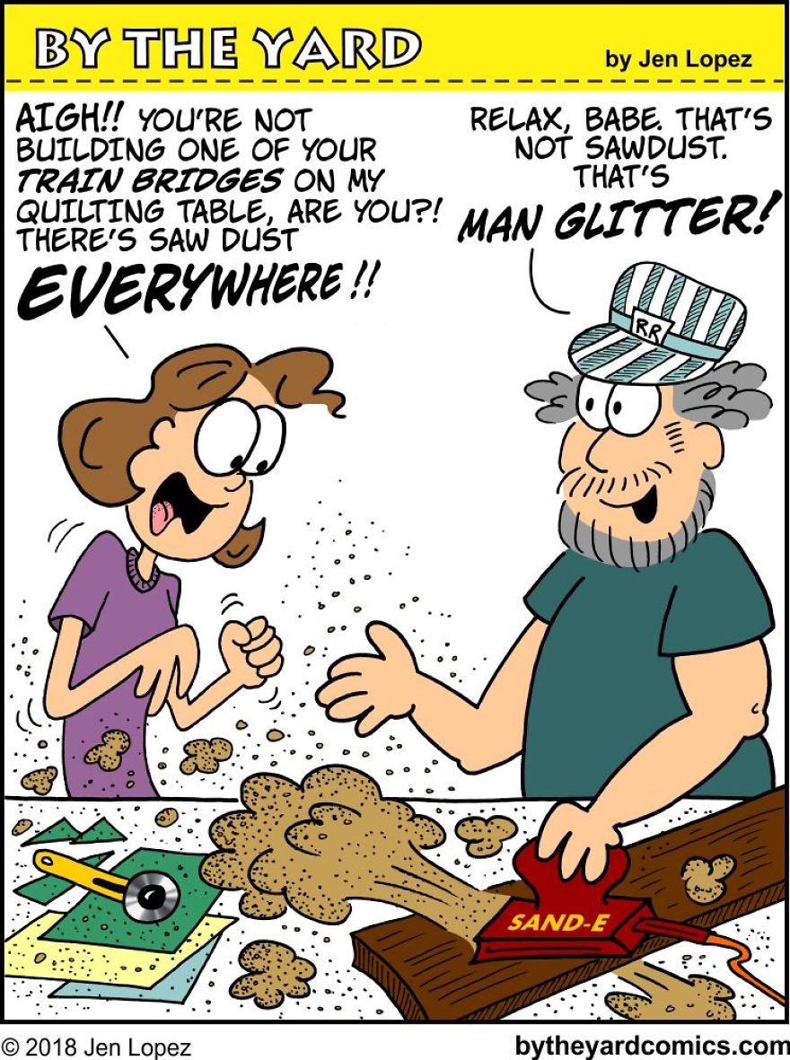 When A Quilt Nerd Met A Train Geek Online, A New Comic For The Crafty Inclined Was Created When A Quilt Nerd Met A Train Geek Online, A New Comic For The Crafty Inclined Was Created