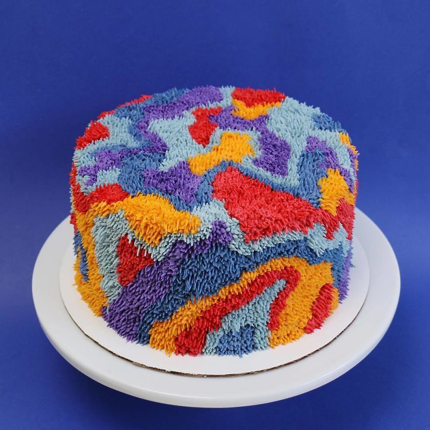 Colorful Cakes That Look Like Fuzzy Shag Rugs You'd Regret Stepping On Colorful Cakes That Look Like Fuzzy Shag Rugs You'd Regret Stepping On