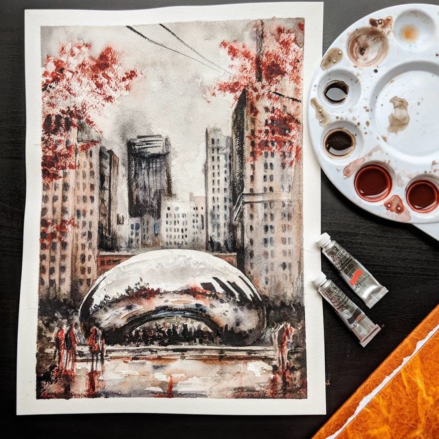 My Beloved City Of Chicago In Watercolor Paintings My Beloved City Of Chicago In Watercolor Paintings