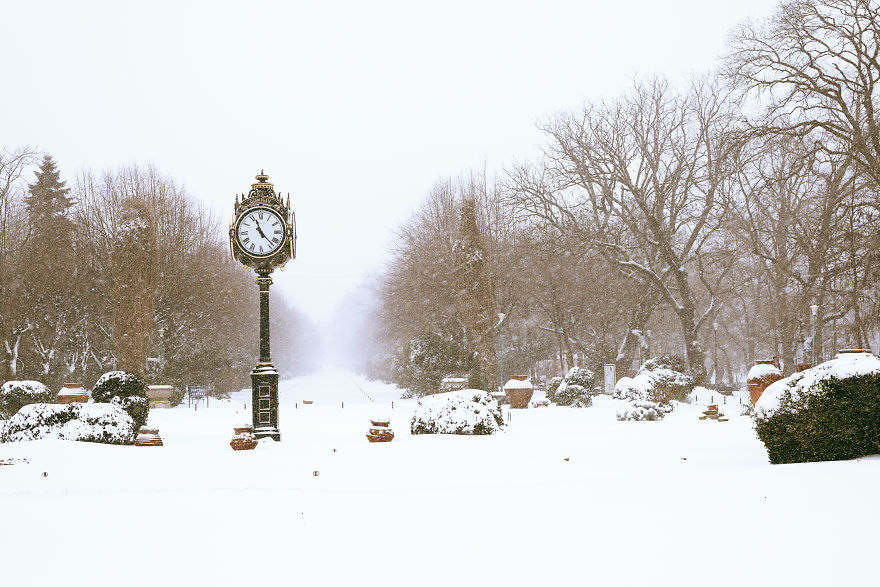 The Beautiful Clock At The Entrance Of Cismigiu Park