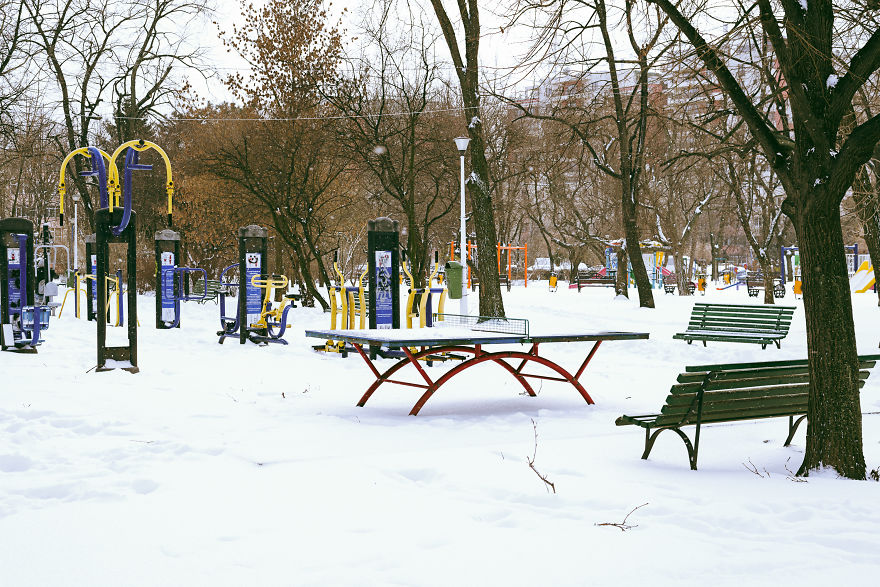 Many Parks In Romania Have Exercise Stations, Ping Pong Tables, Chess Tables, Or Basketball Courts