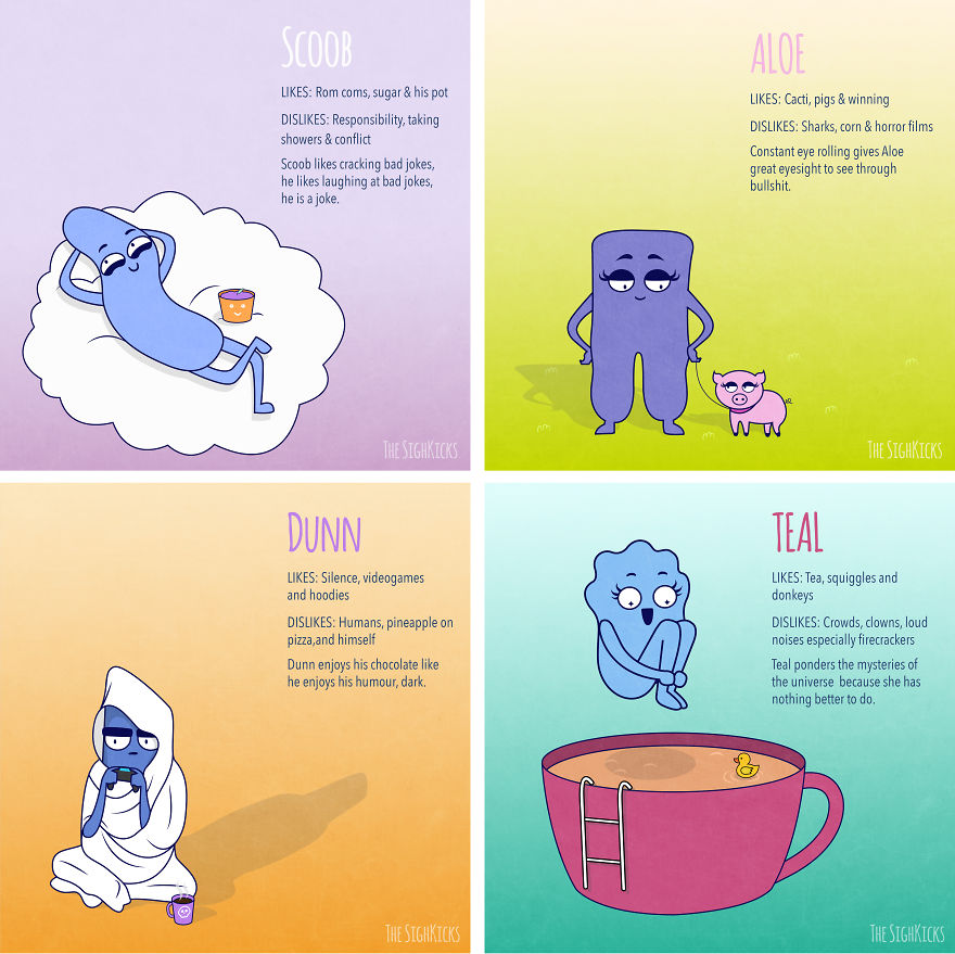 Four Friends With Different Personalities Make Funny Comics About Their Lives Together