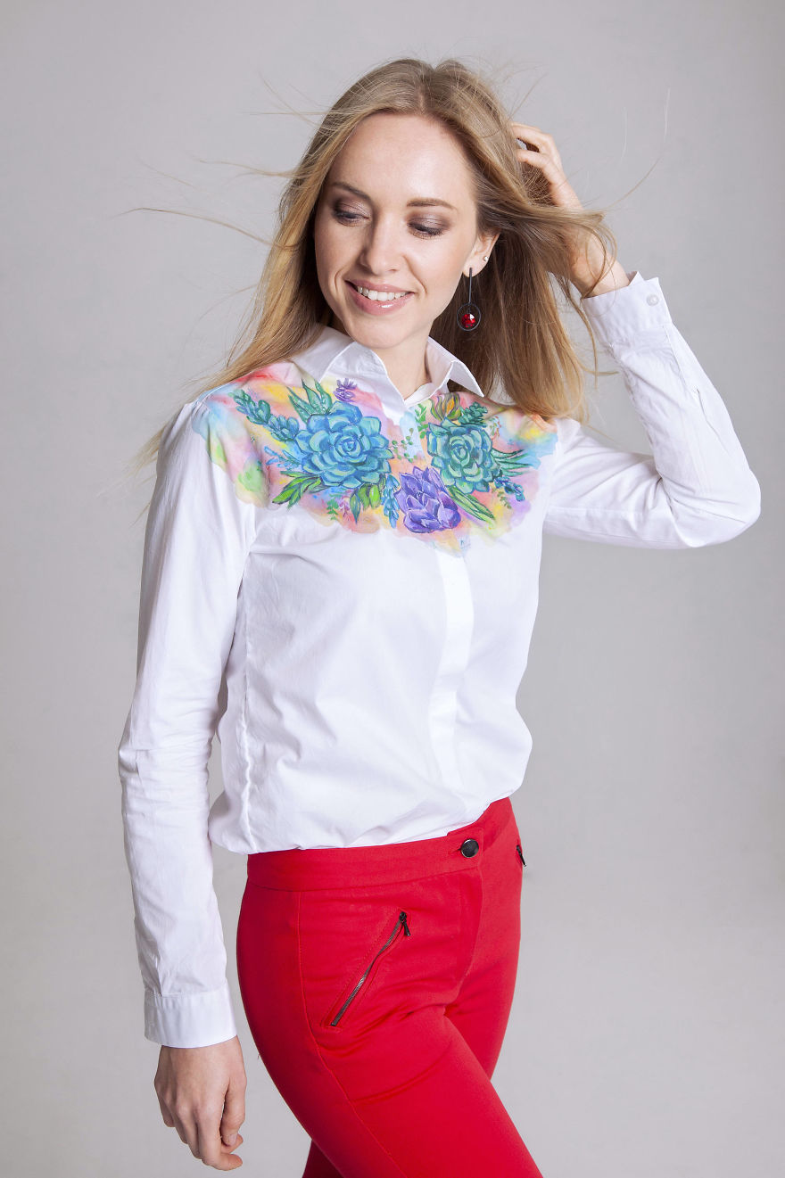 I Used Shirts As A Canvas And Painted Unique And Eye-Catching Designs To Show How Boring Shirt Can Be Turned To The Coolest Clothing