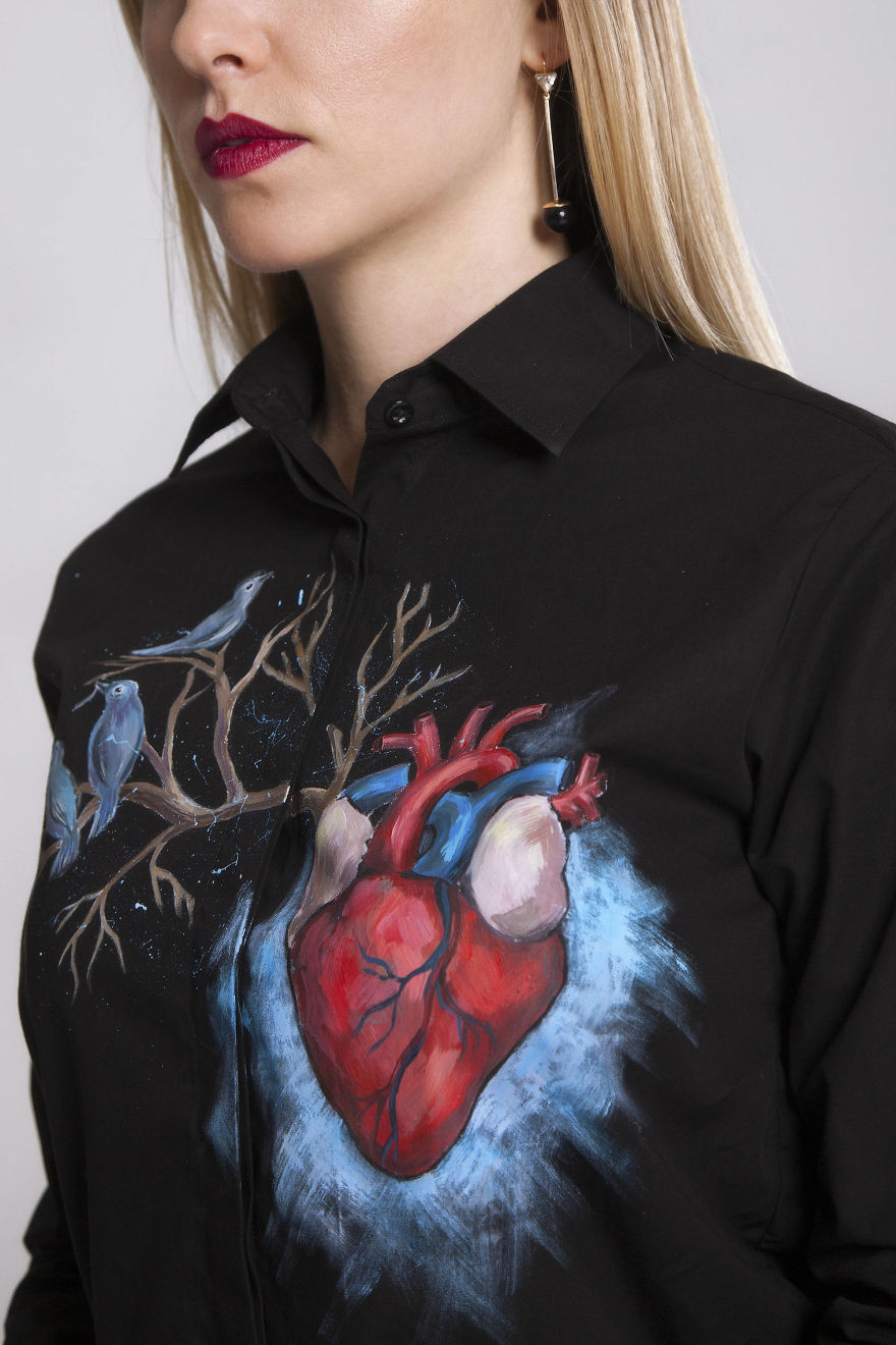 I Used Shirts As A Canvas And Painted Unique And Eye-Catching Designs To Show How Boring Shirt Can Be Turned To The Coolest Clothing