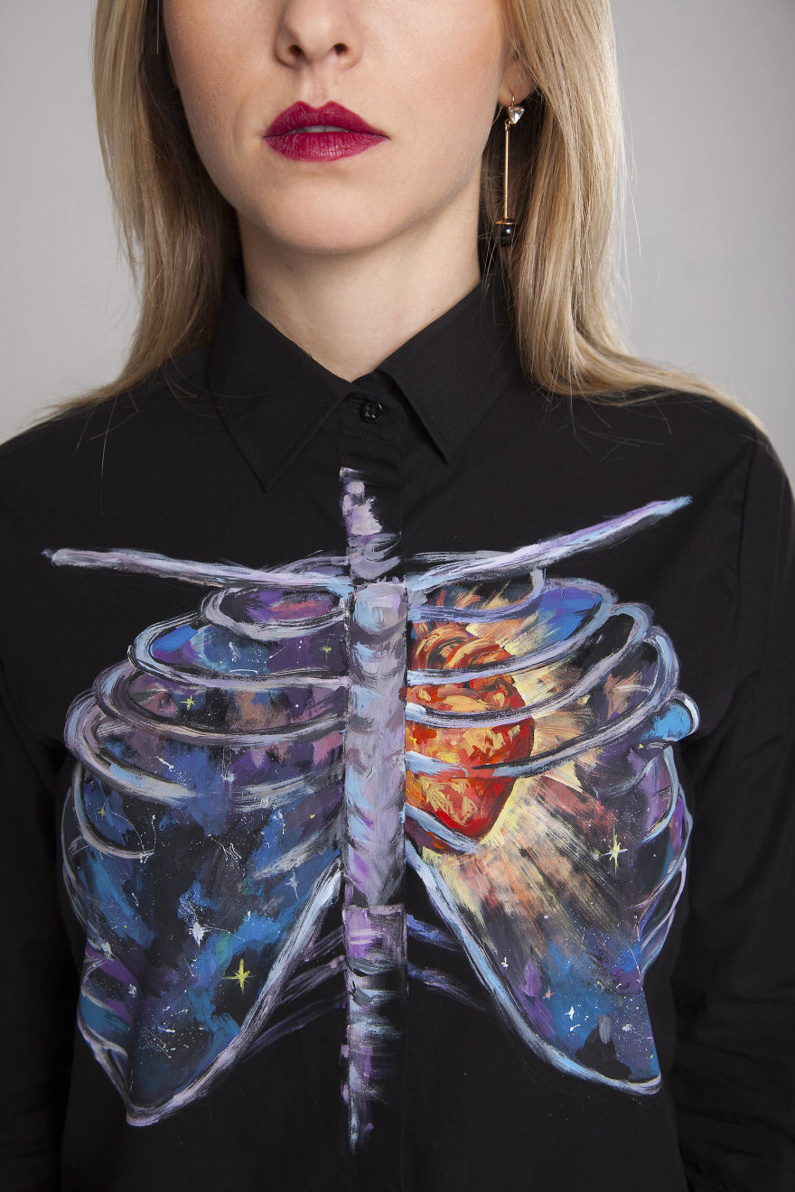 I Used Shirts As A Canvas And Painted Unique And Eye-Catching Designs To Show How Boring Shirt Can Be Turned To The Coolest Clothing