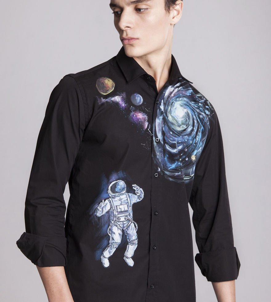 I Used Shirts As A Canvas And Painted Unique And Eye-Catching Designs To Show How Boring Shirt Can Be Turned To The Coolest Clothing