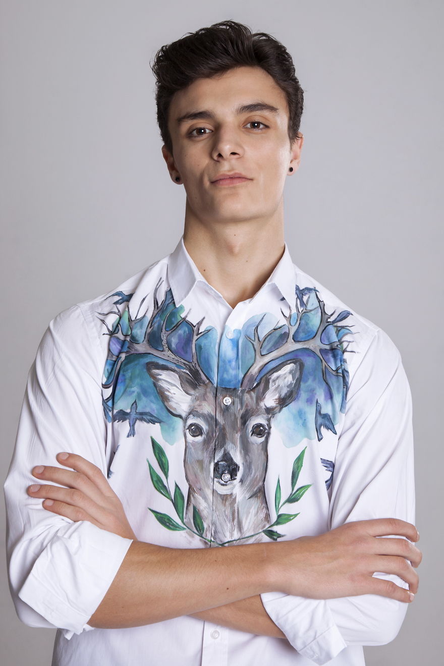 I Used Shirts As A Canvas And Painted Unique And Eye-Catching Designs To Show How Boring Shirt Can Be Turned To The Coolest Clothing
