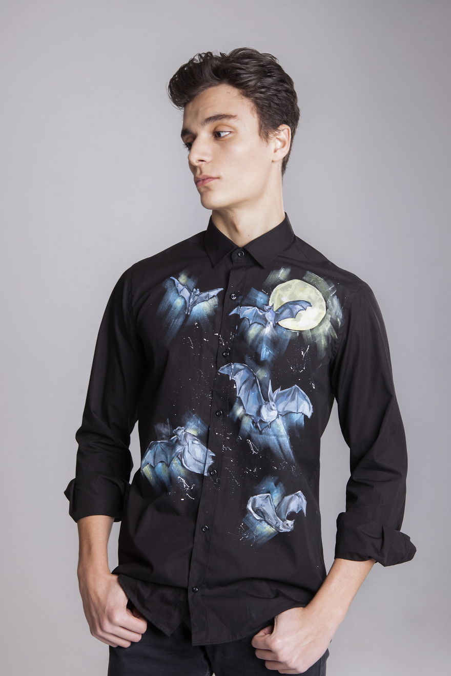 I Used Shirts As A Canvas And Painted Unique And Eye-Catching Designs To Show How Boring Shirt Can Be Turned To The Coolest Clothing