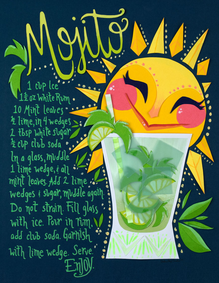 I Illustrated 50 Classic Cocktails From Cut Paper, And Made A Book I Illustrated 50 Classic Cocktails From Cut Paper, And Made A Book