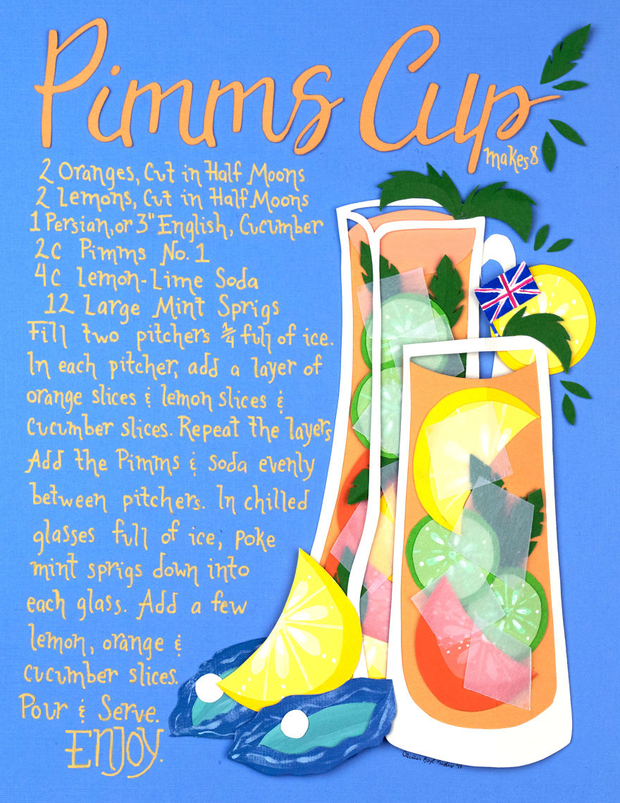 I Illustrated 50 Classic Cocktails From Cut Paper, And Made A Book