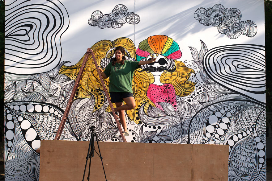 I Made This 3d Zentangle Art Installation In Which People Took Selfies Like Crazy