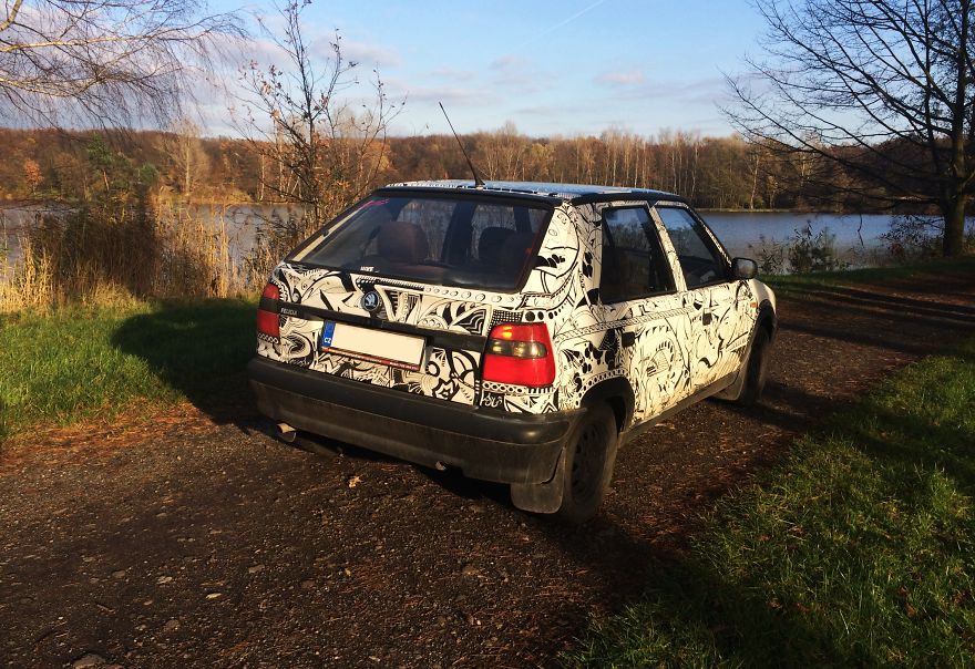 Hand Painted Car With A Brush