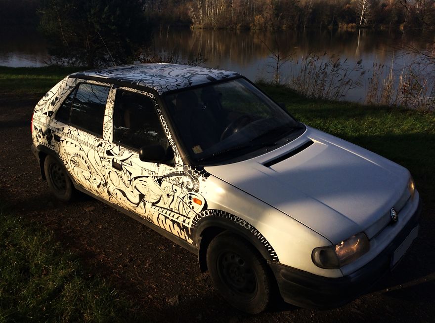 Hand Painted Car With A Brush