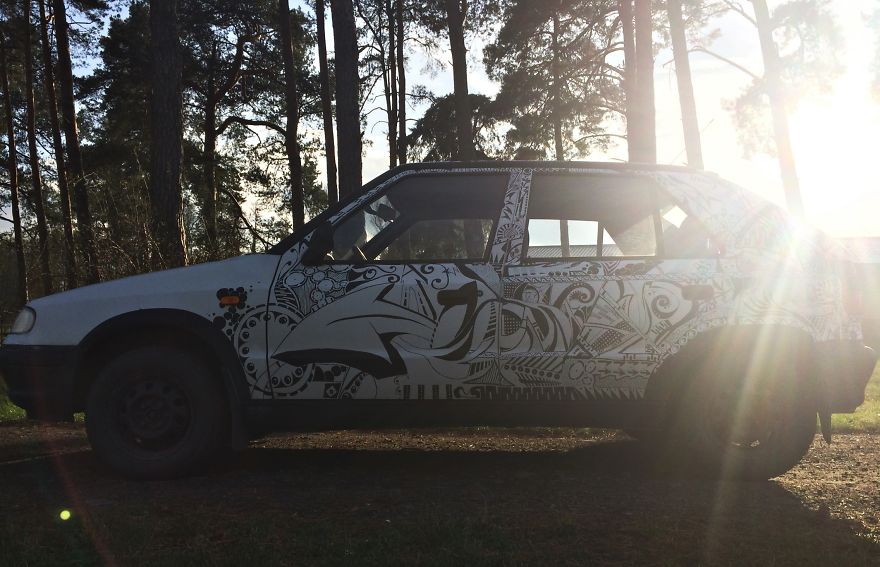 Hand Painted Car With A Brush