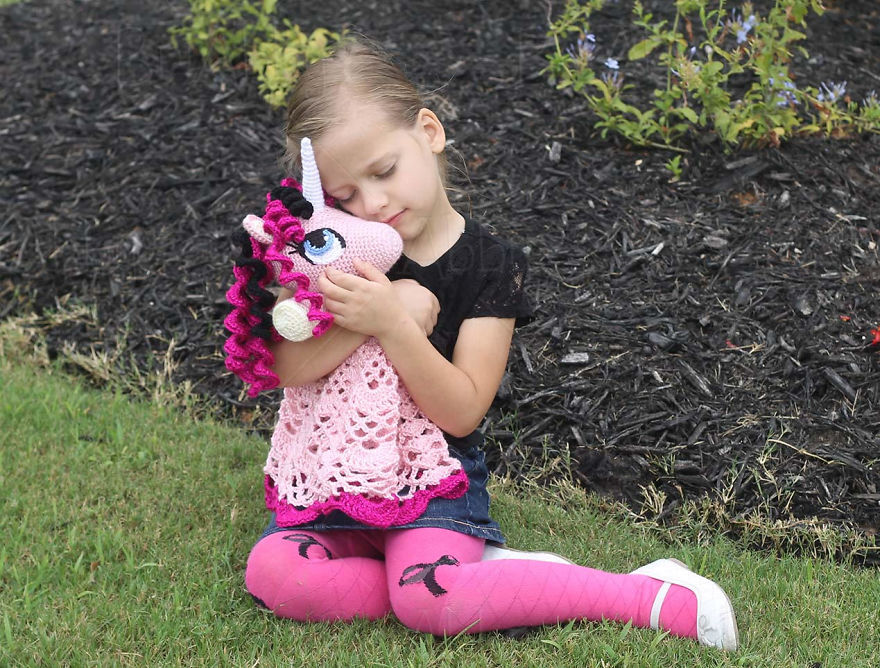 Crochet Unicorn Security Blanket