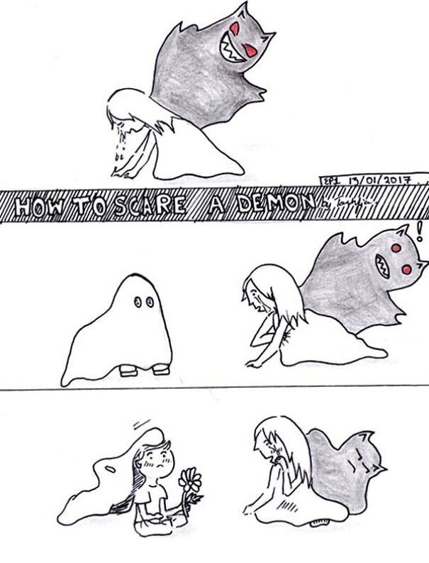 I Turned My Methods Of Coping With Anxiety Into 8 Humourous Hand-Drawn Self-Care Comic Strips