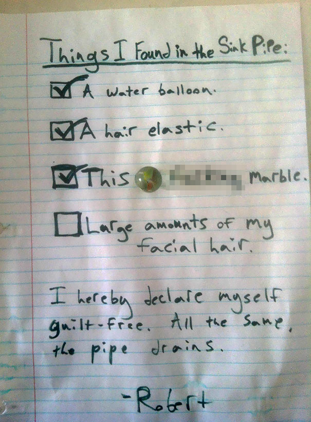 My Roommate Trimmed His Beard Over The Sink. After It Clogged We Made Him Clean It. Came Home To This