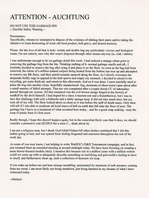 I Woke Up To Find This This Morning. The Best Passive-Aggressive Note From Any Roommate Ever