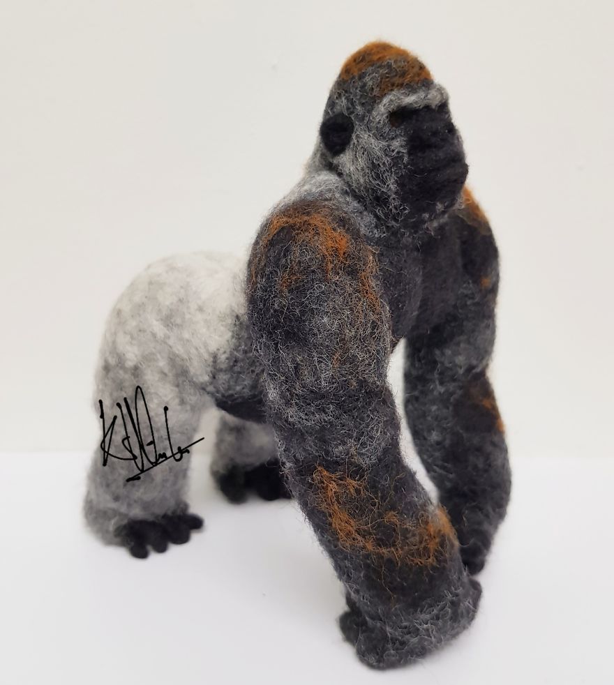 "Sid" The Needle Felted Silverback Gorilla