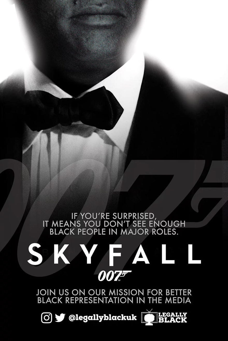 UK Activists Raise Awareness By Replacing White Actors With Black Leads In Movie Posters UK Activists Raise Awareness By Replacing White Actors With Black Leads In Movie Posters