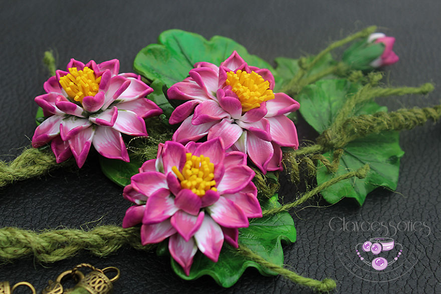 I Use Polymer Clay To Create Floral Jewellery