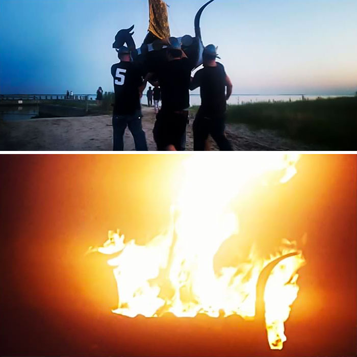 My Cousin Was An Unfortunate Victim To The Opiod Epidemic That Is Sweeping Our Nation. He Had Always Talked Of Wanting A Viking Funeral And His Friends And Family Granted His Wish