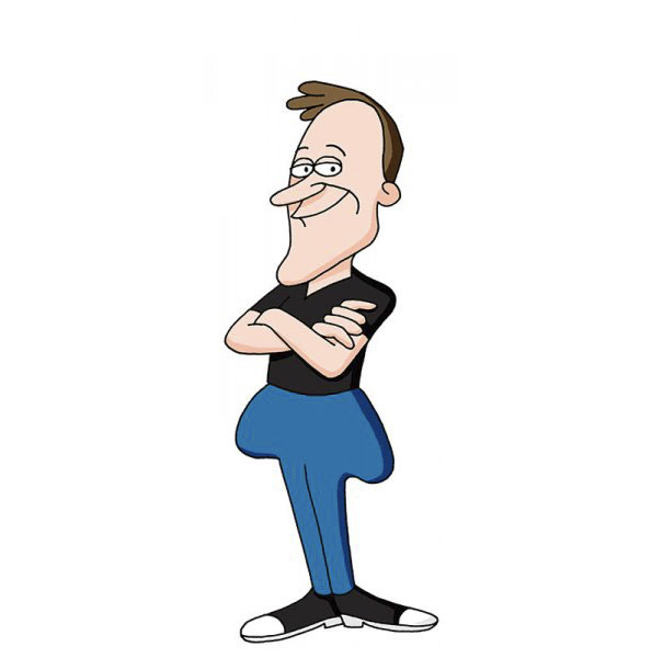 Cartoonist self-portrait in a unique cartoon style, showcasing creativity in character design.