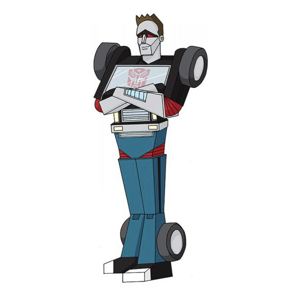 Cartoonist self-portrait as a robot character, showcasing creative adaptation in different cartoon styles.
