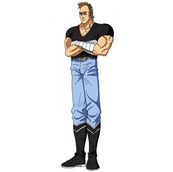 Cartoonist self-portrait in anime style, showcasing distinct features and muscular build.