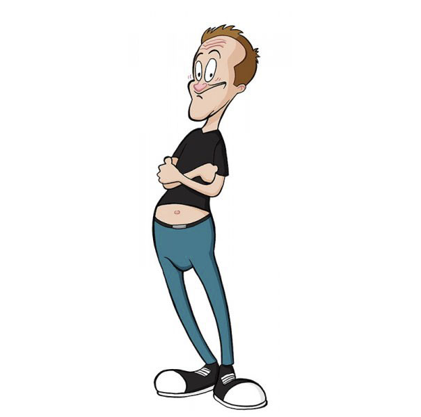Cartoonist self-portrait in a distinct style, showcasing creativity in cartoon drawing.