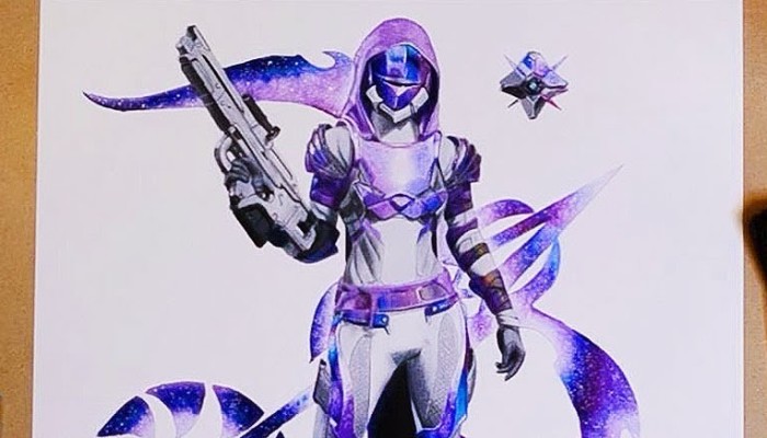 I Draw Nebula Themed Fan Art Using Coloured Pencils