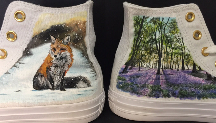 I Painted Beautiful Scenes From The Natural World On A Pair Of Converse