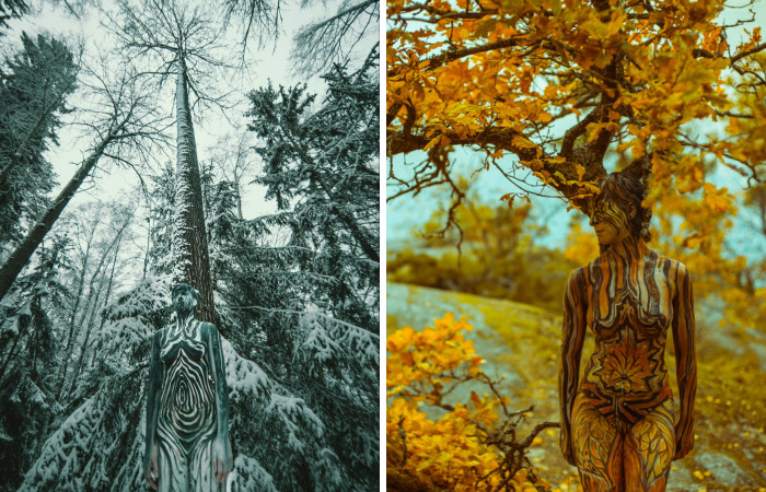 Artist Makes People Disappear Into Their Surroundings By Painting On Them