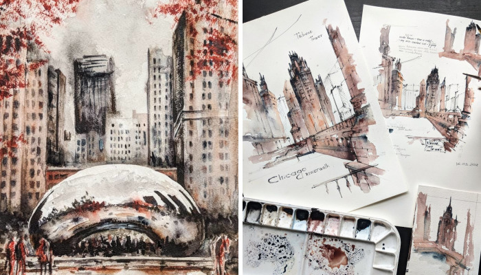 My Beloved City Of Chicago In Watercolor Paintings