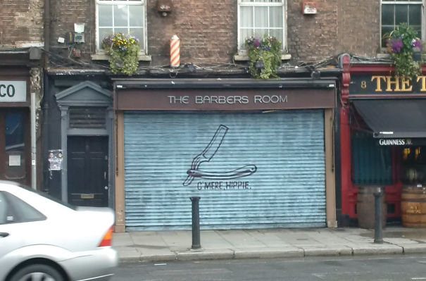 Shaving Sign At A Barber Shop