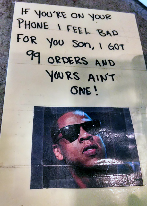 A Public Message At A Local Coffee Shop Downtown