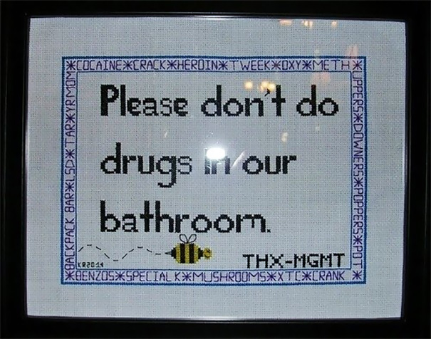 In The Bathroom Of My Local Coffee Shop