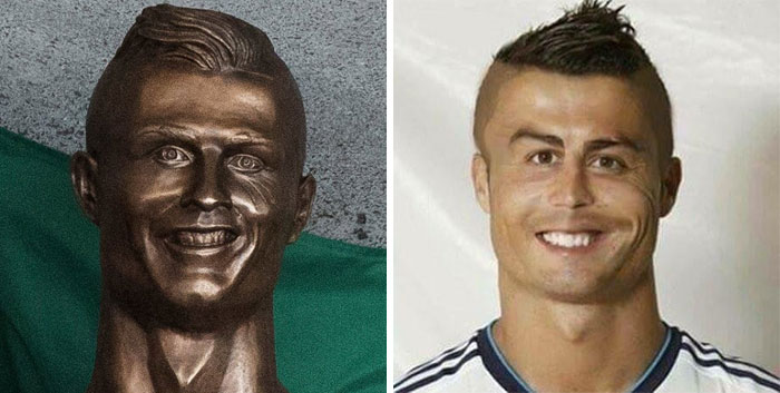 Internet Laughed At This Guy's First Attempt At Cristiano Ronaldo's Bust, So He Tries The Second Time