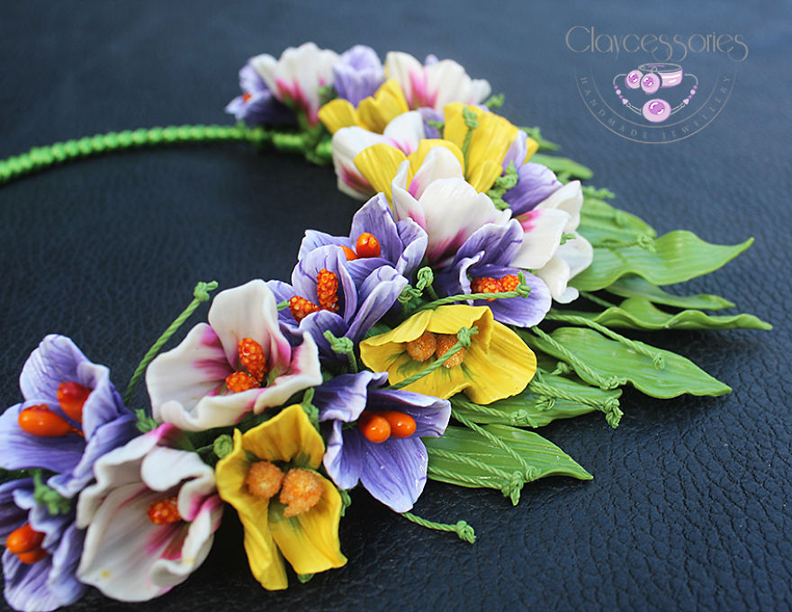 I Use Polymer Clay To Create Floral Jewellery