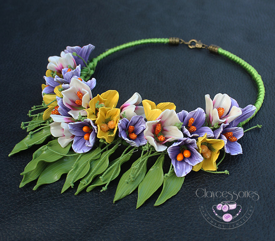 I Use Polymer Clay To Create Floral Jewellery
