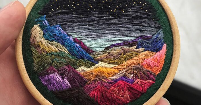 This Embroidery Artist Uses Thread Instead Of Paint To Create Amazing Landscape Scenes