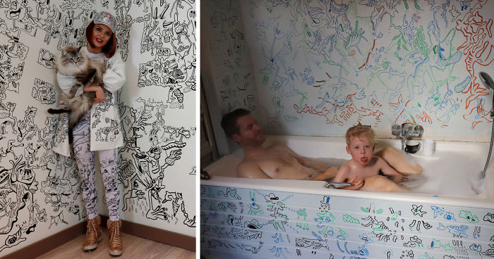 I Turned My Entire House Into An Amazing Doodle Drawing