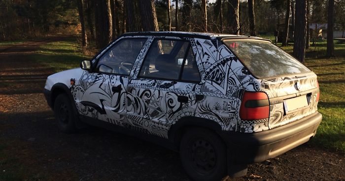 Hand Painted Car With A Brush