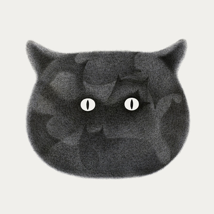 Malaysian Artist Creates Fluffy Cats Using Just Ink And The Result Looks Hauntingly Beautiful