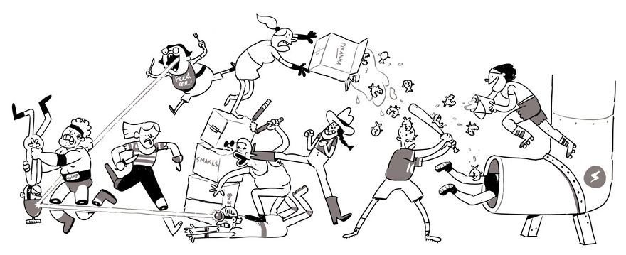 Artist Challenges Himself To Add One Character To Fight Scene A Day Until It Gets Too Big To Upload On Twitter