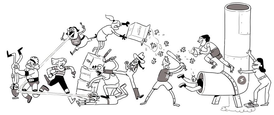 Artist Challenges Himself To Add One Character To Fight Scene A Day Until It Gets Too Big To Upload On Twitter