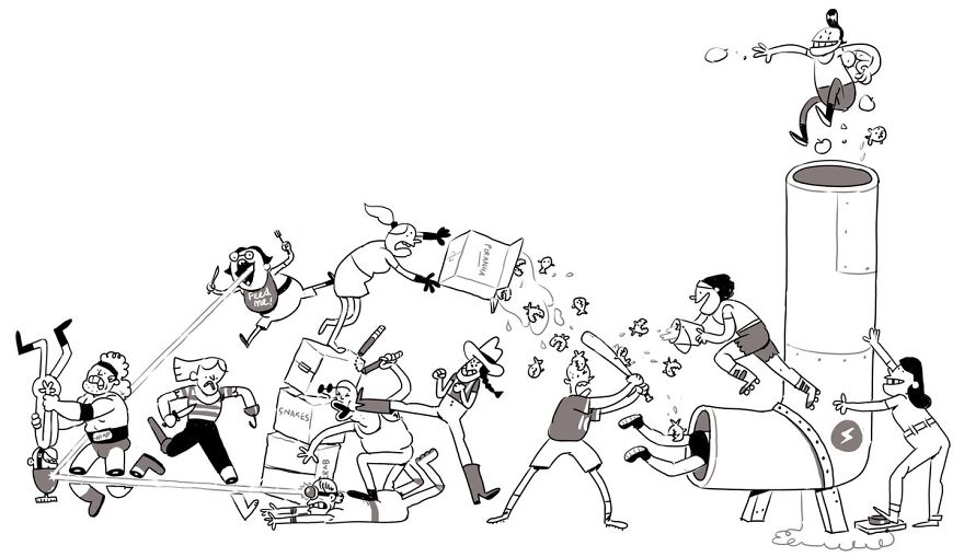 Artist Challenges Himself To Add One Character To Fight Scene A Day Until It Gets Too Big To Upload On Twitter