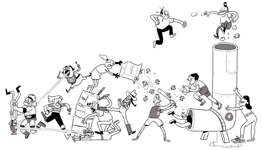 Artist Challenges Himself To Add One Character To Fight Scene A Day Until It Gets Too Big To Upload On Twitter